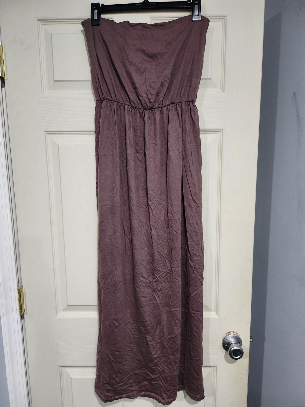 1003. Strapless Maxi Dress in Mauve